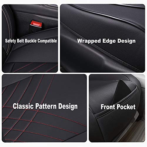 kingphenix Car Seat Cover: Easy to Install, Fits Most Cars, Vans, Trucks, and SUVs – Black & Red Line - Thumbnail 2