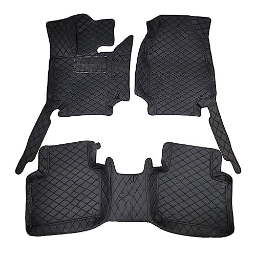Tapis de sol voiture Benz S W221 sur mesure en cuir noir luxe