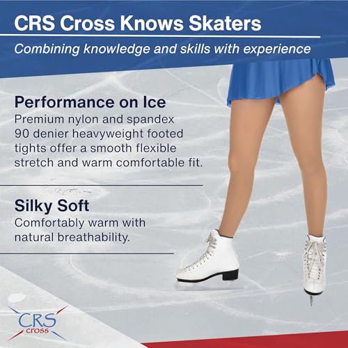 Image of CRS Cross Figure Skate Tights - 2 Pair Footed for Competitions, Practice, Ice Skating or Dance