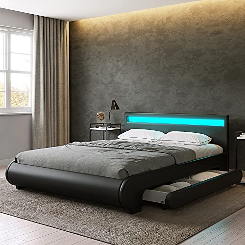 ZTOZZ Litenight LED Bed Frame Queen Size Low Profile Platform Bed