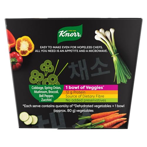 Image of Knorr Korean Meal Pot- Spicy Jjajangmyeon Ramen Noodles | Korean Noodles | Microwave only| Vegetarian| 140 gm l Pack of 1