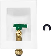 EFIELD Push-fit Pre-Assembled Ice Maker Outlet Box, 1/2-Inch Push-Fit Connection with Installed 1/4-Turn Ball Valve, White,(IM005)
