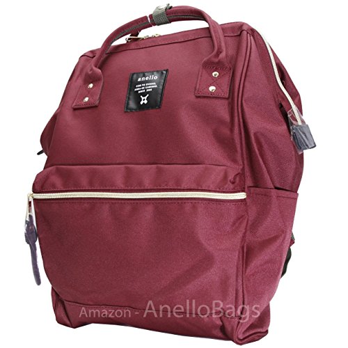 Japón Anello mochila unisex grande rojo vino impermeable de lona Campus