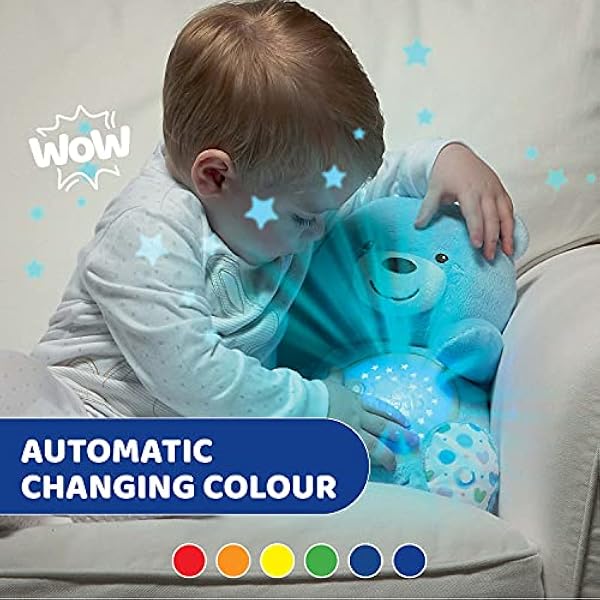 Chicco First Dreams Медвежонок с проектором ночником для детей световыми эффектами и успокаивающими мелодиями синий игрушки для младенцев от 0 месяцев