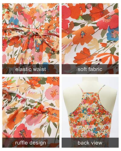 Image of Newshows Women's Summer Casual Dress Cute A Line Ruffle Hem Flattering Fit Beach Vacation Sundress