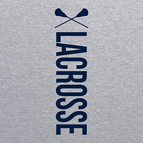 Lacrosse Team Player Comfy Unisex Lounge Open-Bottom Sweatpants - Large - Grey W/Navy Print #TOP1