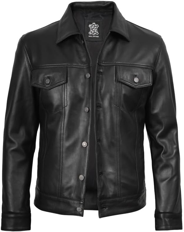 Blingsoul Premium Vintage Leather Jacket Men - Real Lambskin Trucker Mens Leather Jackets - Image 2