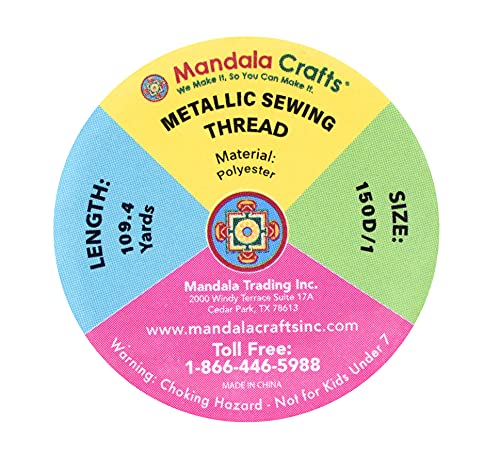 Hilo metálico dorado para bordado Mandala Crafts 200 m miniatura 5