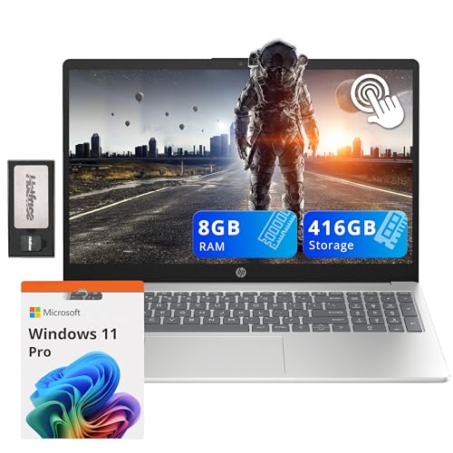 Image of HP Pavilion 15.6 inch Touchscreen Laptop, Intel i3-1215U, 8GB RAM, 416GB Storage(256GB SSD + 160GB Docking Station Set), Intel UHD Graphics, Num Pad, Webcam, WiFi, Win 11 Pro, Silver
