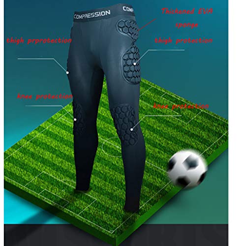 image for Qikegoods Men's Goalkeeper Padded Pants Bike Trousers Football Protect