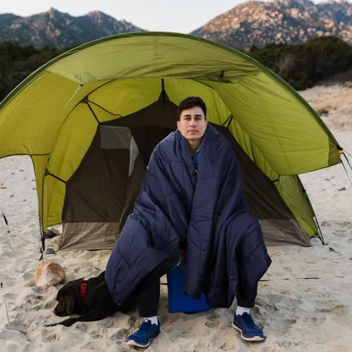Camping-Blanket-Extra-Large-78-x-55-Outdoor-Windproof-Stadium-Blanket-Thicker-Water-Resistant-Travel-Blanket-Portable-Wearable-Warm-for-Camping-Stadium-Hiking-and-Backpacking-Navy
