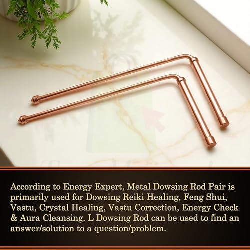 Image of Full Copper Dowsing L Rods Pair | Diameter-8 MM | Aura Energy Checker | Finding Underground Water & Geopathic Stress | Reiki | Divining Rods (Pendulum Assorted)