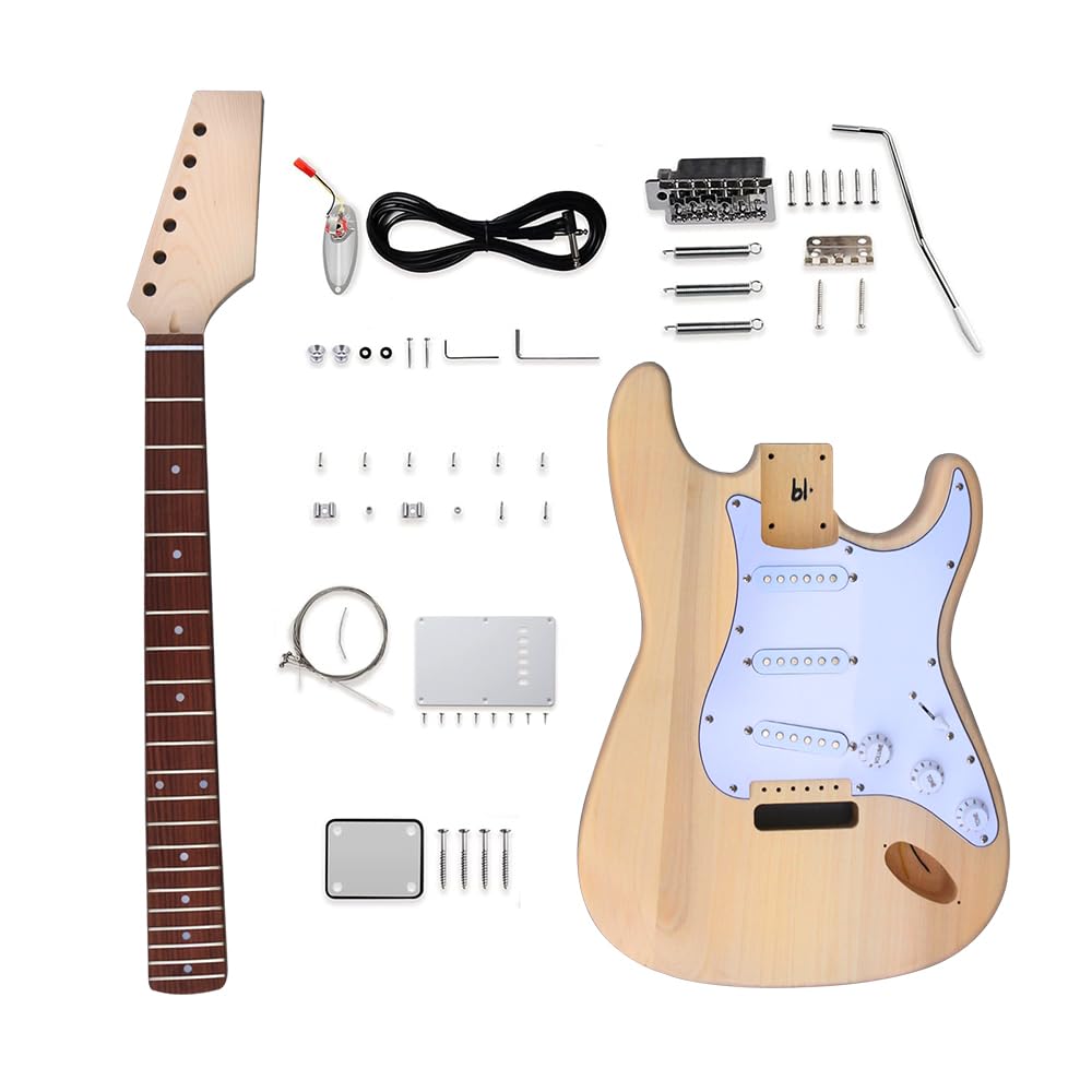 Zestaw gitarowy DIY z korpusem mahoniowym Gryf mahoniowy z podstrunnicą z palisandru 6 strunowy Zestaw gitary elektrycznej DIY ze wszystkimi komponentami do zbudowania własnej gitary