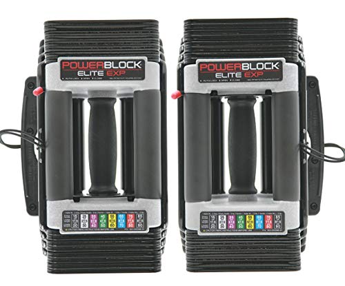 PowerBlock Elite EXP Adjustable Dumbbells, Sold in Pairs, Stage 1, 5-50 lb. Dumbbells, Durable Steel Build, Innovative Workout Equipment, All-in-One Dumbbells, Expandable with Expansion Kits