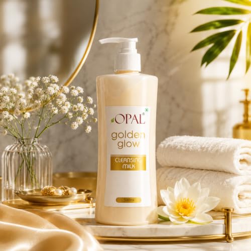 Image of OPAL Golden Glow Cleansing Milk | Deep Pore & Gentle Cleansing | Enriched with Natural Extracts | Nourishing & Hydrating | Suitable for Face, Body, and Hands (500 ML)