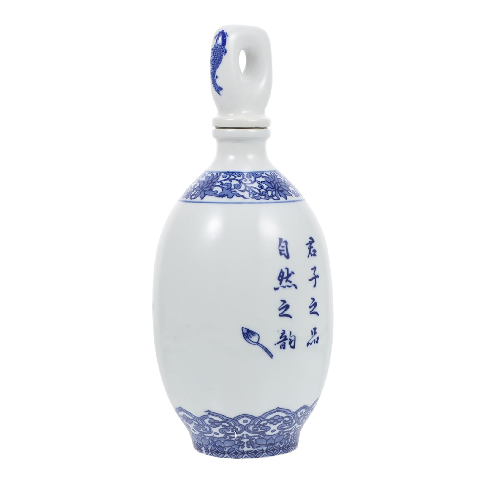 Pot de rangement en céramique bleu et blanc 500 ml récipient scellé vin