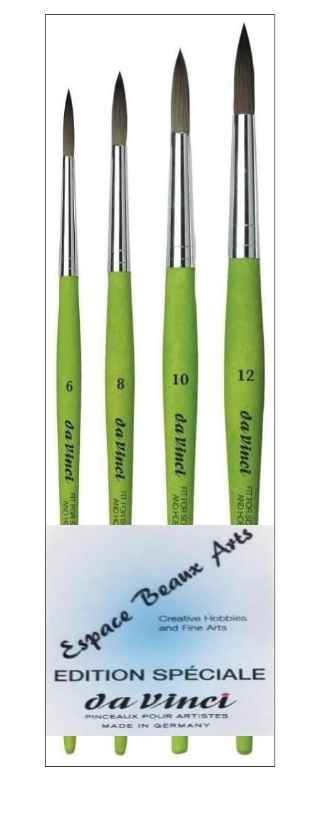 da Vinci Serie 373 Fit - Cuchillo redondo sintético con mango verde mate, tamaño 6,8,10,12