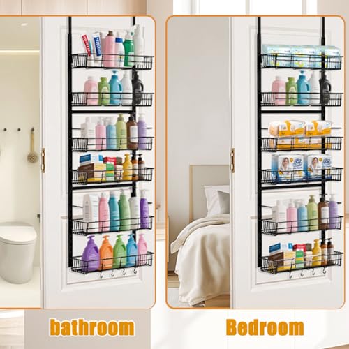 6-Tier Over Door Pantry Storage, Kitchen Hanging Storage with Adjustable Baskets, Back of Door Organization, Spice Rack for Kitchen, Bathroom, Pantry Organizer - Image 6