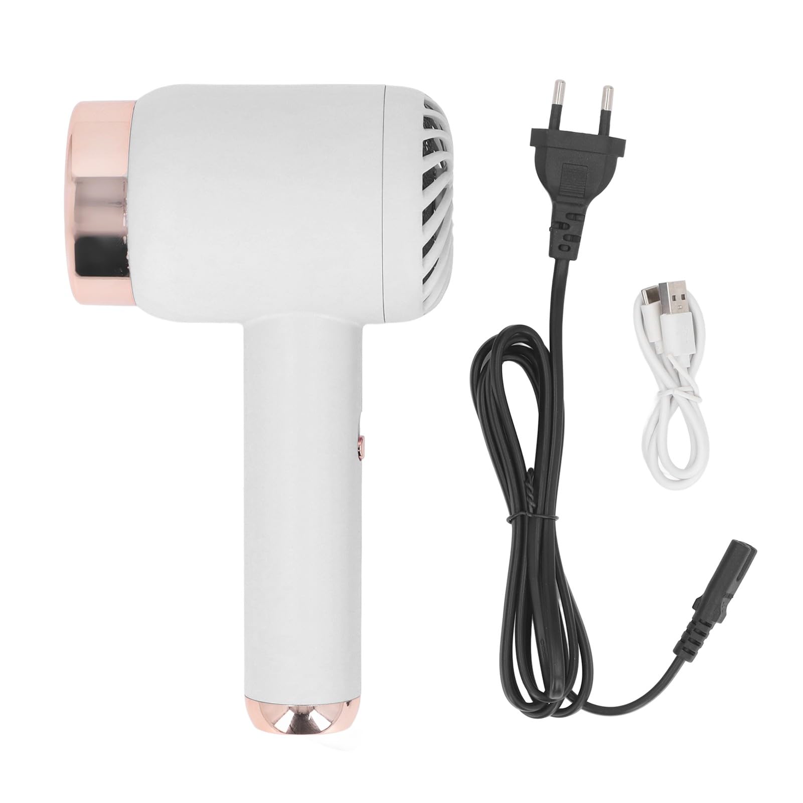 Secador de Pelo Iónico Inalámbrico con Modos Frío y Caliente, Motor de Alta Potencia, Comodidad Inalámbrica para Dormitorio en Casa (Blanco)