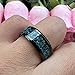 TUTISS 8mm Black Tungsten Wedding Bands for Men Women Galaxy Opal Inlay Fashion Engagement Rings Beveled Polished Shiny Comfort Fit Size 14.5