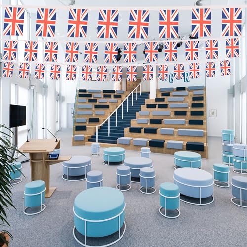 Image of 2 Pack Union Jack Flag Banner String Small Mini 66 Feet 60 Pcs UK British Hanging Flags Decoration