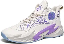 Tênis de basquete masculino de cano alto com amortecimento e suporte respirável para treinamento esportivo juvenil Equipamento de basquetebol