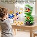 XINNOVEL Movable Dinosaur Shooting for Toys Kids 4-6, Electronic Kids Target Games w/Air Pump Gun, LCD Score Record, Sound, 24 Foam Balls, Birthday Gifts for 3 4 5 6 7 8 9 Year Old Boys Girls