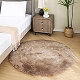 Photo Gallery latepis tappeto rotondo in finta pelle di pecora marrone chiaro e beige, 1,2 m, lavabile, morbido e felpato, per soggiorno, camera da letto, decorazione della casa Photo Gallery latepis tappeto rotondo in finta pelle di pecora marrone chiaro e beige, 1,2 m, lavabile, morbido e felpato, per soggiorno, camera da letto, decorazione della casa