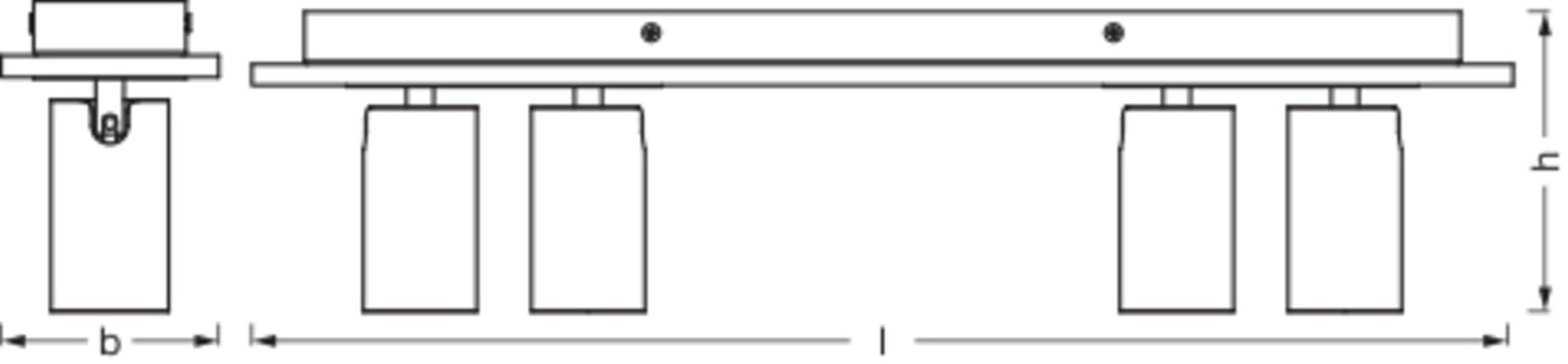 Osram DECOR Spot Mercury, 4 x 3,4 W, 920 lm, effetto legno, bianco, faretto, teste regolabili, versatili, faretto interno, lampadine LED sostituibili, luce bianca calda, GU10