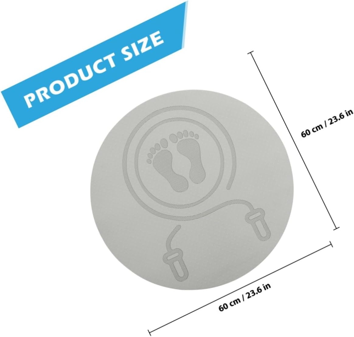 Tpe Non-slip Jump Rope Mat Indoor Fitness Floor Cushion Shock-absorbing Workout Pad for Yoga Pilates Exercise Gray