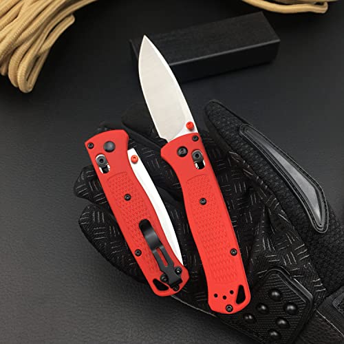 7.4In Manual Open Axis Lock Pocket Knife For Men, Satin Finish, Drop Point 8Cr13Mov Blade, Glass Reinforced Nylon Grivory Handle With Belt Clip For Edc Camping (Red Handle) #TOP6