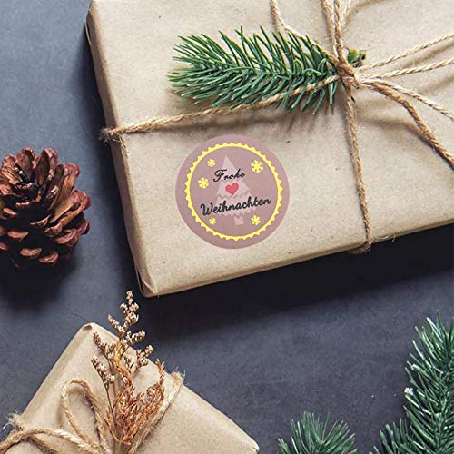 KOHMUI Holz Weihnachtsdeko Anhänger Set, Christbaumschmuck Weihnachtsbaumschmuck, Baumschmuck zum Hängen, 24 Christbaum Hirschkopf Rentier Weihnachtssnhänger mit 18 Frohe Weihnachten Aufkleber - Image 4