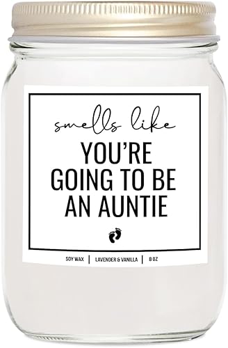 YouNique Designs Anuncio de embarazo para tía, hermana, tía vela de 8 onzas  Regalo de anuncio de embarazo para tía  Huele como si fuera una tía