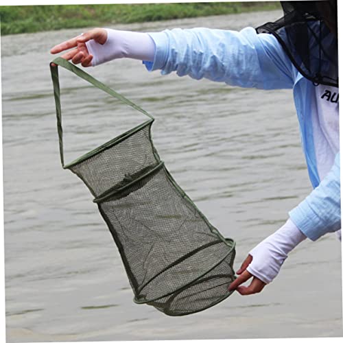 Besportble 2Pcs Net Fish Minnows Basket Fishing Lures Nets Foldable Cage Traps Baits Shrimps Collapsible For Keep Crayfish Practical Mesh Portable Lobster Lightweight Smelt Keeping #TOP2