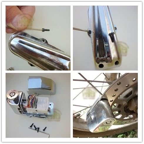 7mm Pin for Motorcycle Safety Lock Auto-Arm Scooter Moped Anti Thief Wheel Disc Brake Lock Alarm Security Brakes Rotor Lock Silver Fit for Kawasaki Ninja 250R 2008 2009 2010 2011 2012