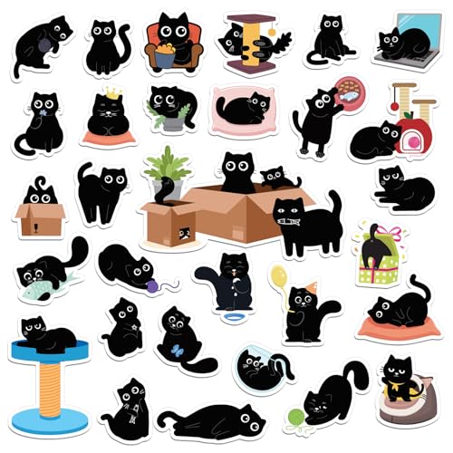30 imanes decorativos de gato negro Hapric