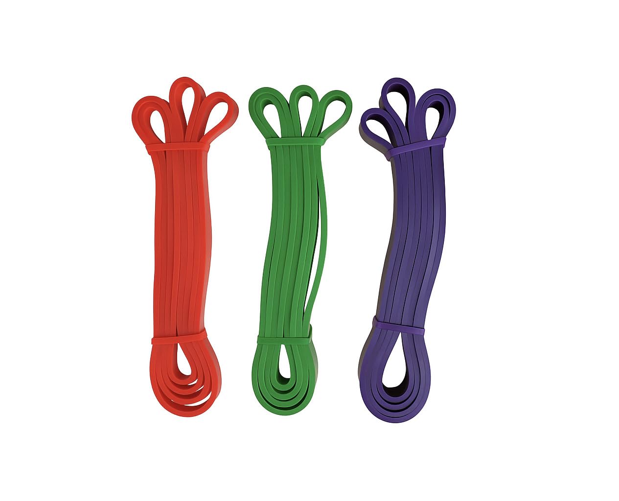Resistance Bands with 4 Strength Levels For Men And Women – FLG Exercises Workout Bands for Home Gym, Yoga & Physical Therapy (Red - Green - Purple)