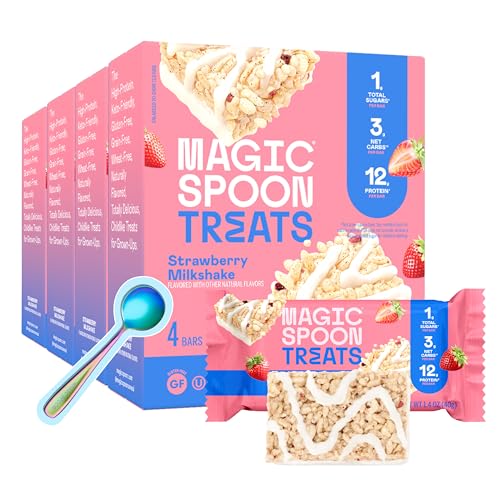 Magic Spoon Treats Strawberry Milkshake - 16 High Protein Bars, Gluten Free