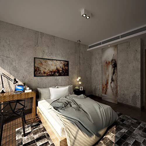 3Yecao 31"×354" Extra Thicker Light Brown Grey Concrete Contact Paper Gray Concrete Wallpaper Peel And Stick Wide Viny Wrap 3D Textured Cement Waterproof Wall Sticker For Walls Bedroom Bathroom Gym #TOP6