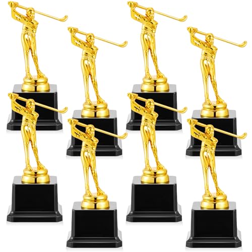 Tandefio 4 Pieces Golf Trophy 6.7 x 3 Inch Gold Golfer Award Trophy Bulk Plastic Golfing Trophy Cup for Adults Reward Party Prop Golf Tournaments Competitions