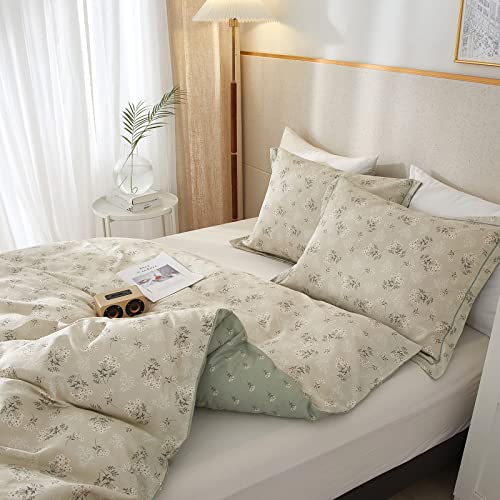 Eavd Botanical Floral Duvet Cover King Size Soft 100% Cotton Reversible Pattern Bedding Set Garden Floral Bedding Set With 2 Pillowcases Chic Shabby Floral Comforter Cover With Zipper Closure #TOP7