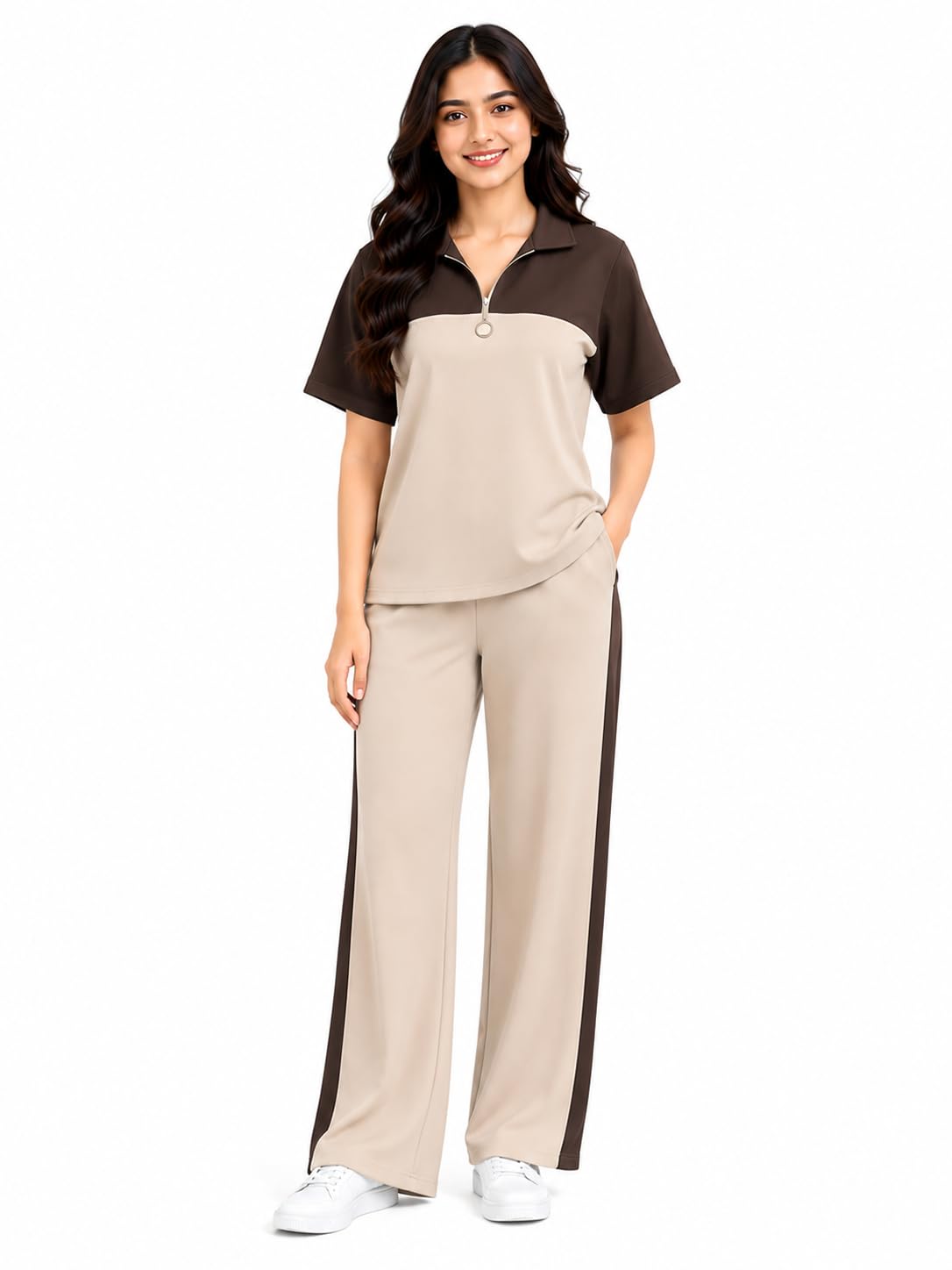 KARTMITRA Women's Brown Night Suit Set - Image 1