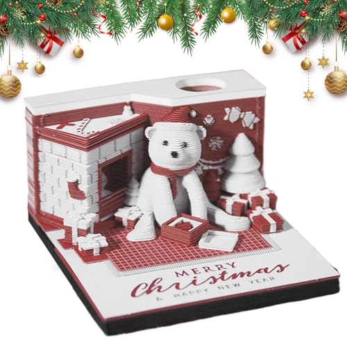 Calendario 3D - Organizador de escritorio de 7,6 Cm, organizador de escritorio de papel, bloc de notas 2026 con diseño decorativo, ideal para el hogar, la escuela, la oficina, la planificación de las