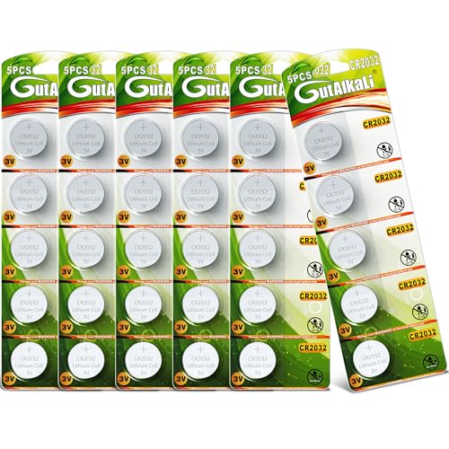 GutAlkaLi 30 Stück CR2032 Knopfzellen CR 2032 3V Lithium Knopfzelle Elektro CR 2032 Lithium – Ansicht 1