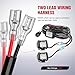 Nilight Remote Wiring Harness for LED Light Bar Wireless Strobe Flash Work Light Driving Lights 12V 15A 16AWG Remote Controller On Off Switch Waterproof Power Relay Blade Fuse-2 Leads