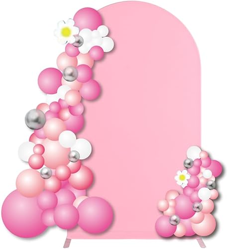 Miniatura 1 de Elecoman Funda de arco de boda de 6.6 pies, fundas de elastano ajustadas para telón de fondo de arco de chiara, cubierta de arco redondo de 2 lados,