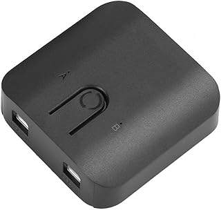 ASHATA USB Sharing Switch, USB Printer Switcher 2-Port Switcher 2-in 1-out Splitter, USB 2.0 Peripheral Switcher Adapter Box 2 Computer Share for Printer Scanner, for WINDOWS/OS/XP/LINUX