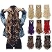 8PCS 24-26 inches Highlight Straight Wavy Curly Full Head Clip in Hair Extensions 18Clips Women Lady Hairpiece (24"-Curly, Dark Black #1)