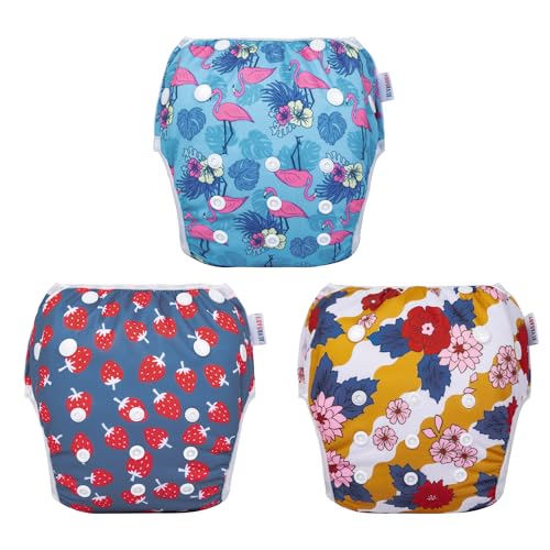 ALVABABY Large Reusable Swim Diapers (3-Pack)