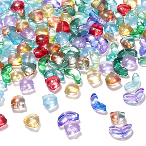 PAGOW 60pcs Tulip Glass Beads for DIY Jewelry